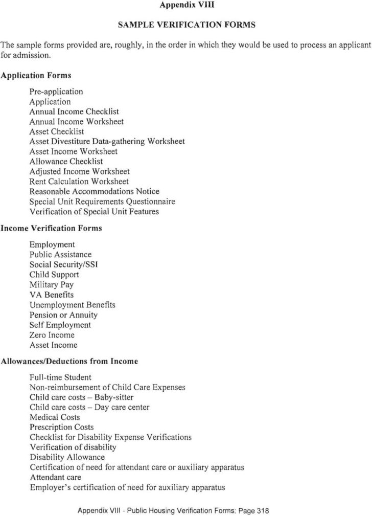 Public Housing Rent Calculation Worksheet