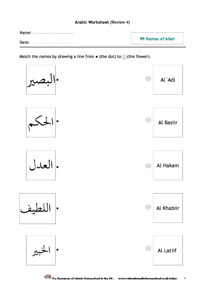 Arabic Worksheets The Resources Of Islamic Homeschool In — Db-excel.com