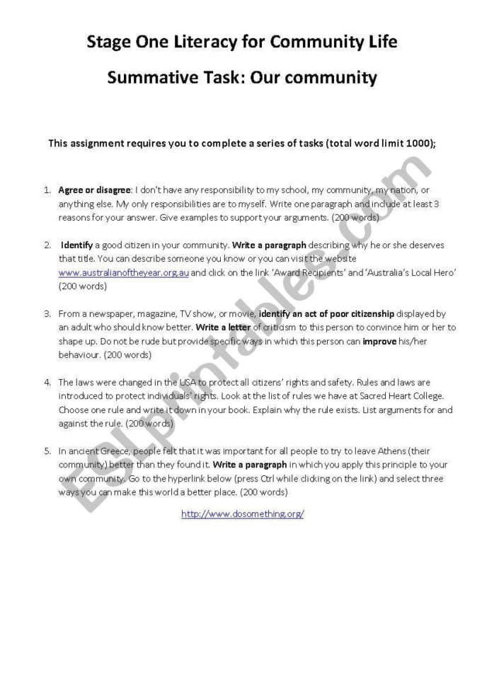 Are You A Good Citizen  Esl Worksheetnitters