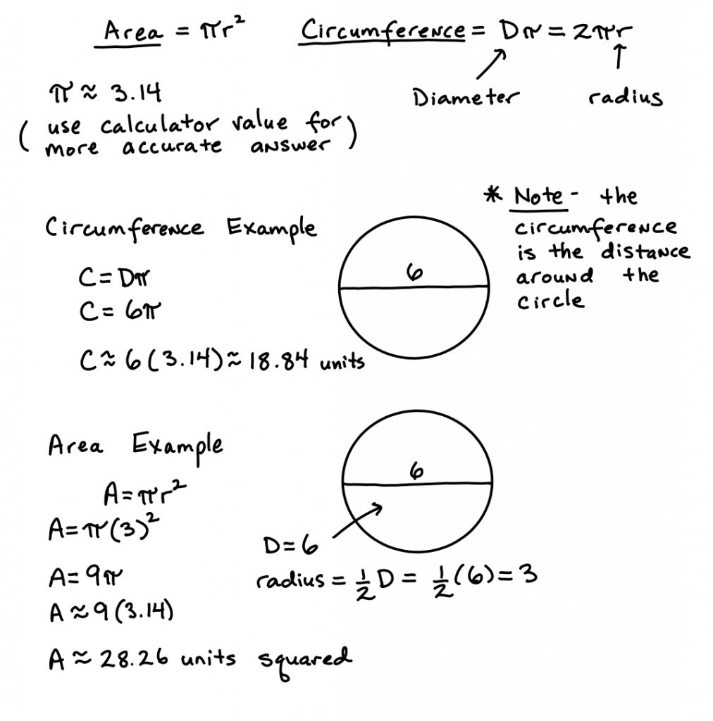 Area Of A Circle Worksheet Answers