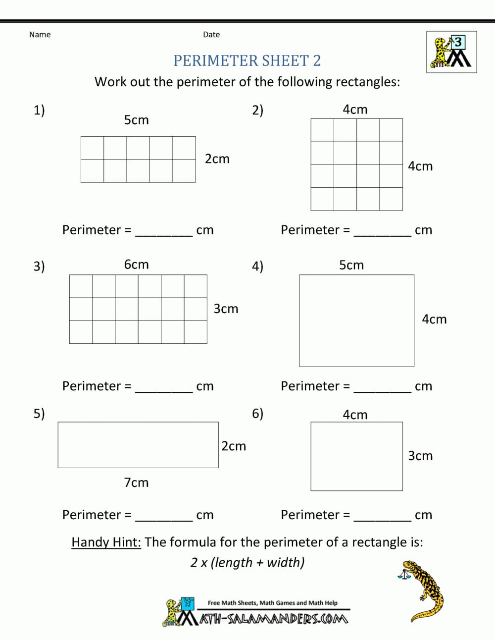 Perimeter Free Printable Worksheets