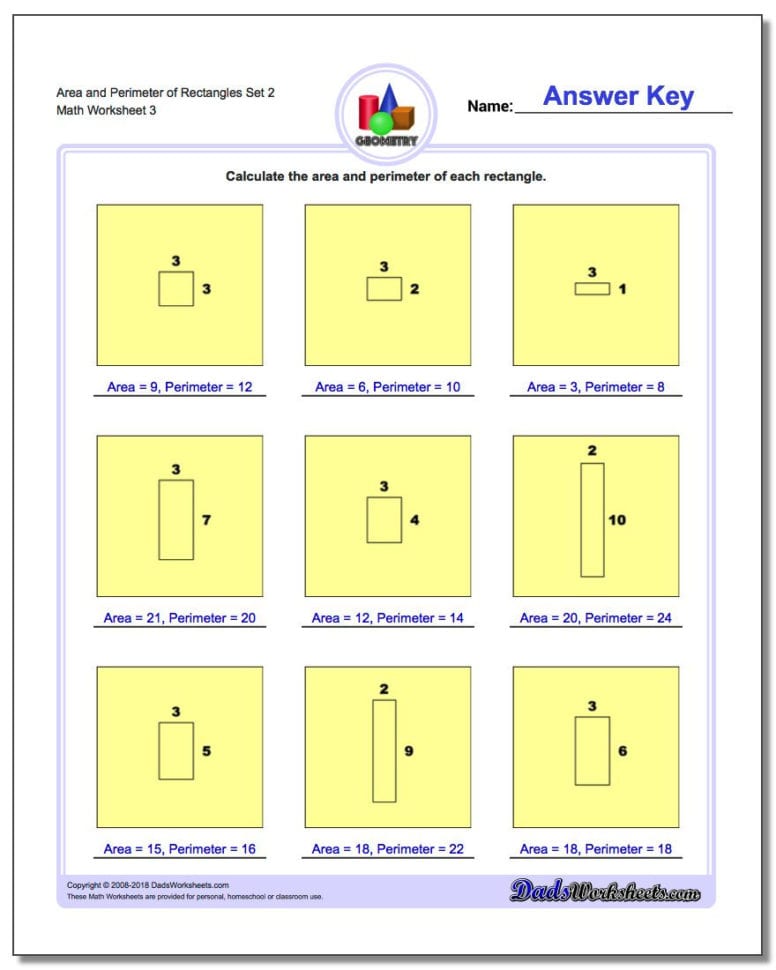 Area And Perimeter Of Rectangles