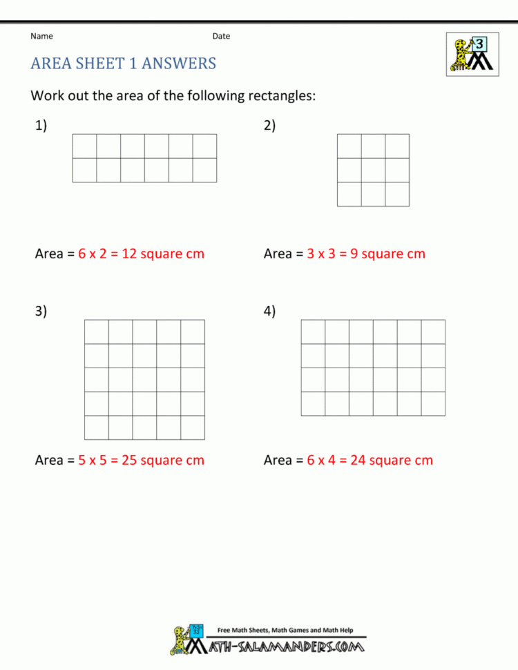 Area Worksheets