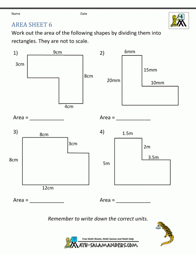 Area Worksheets