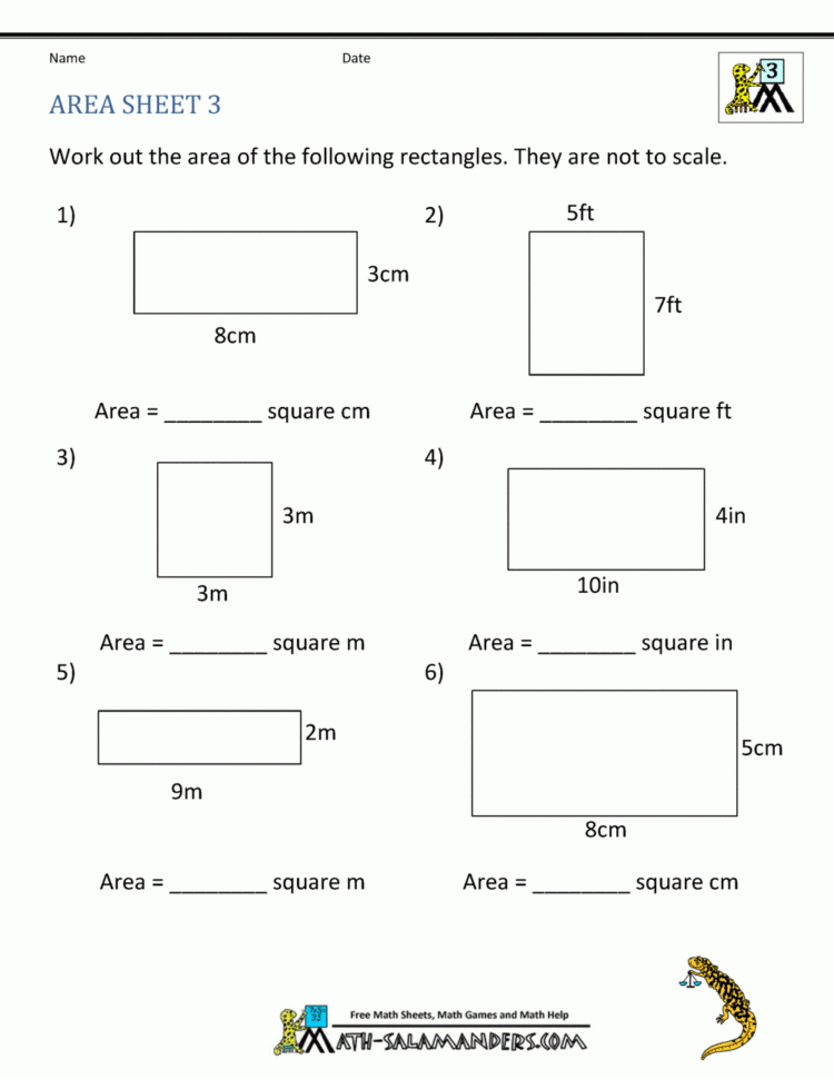 Area Worksheets