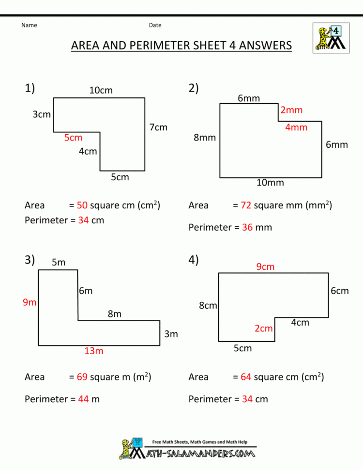 Area Worksheets Area Worksheets