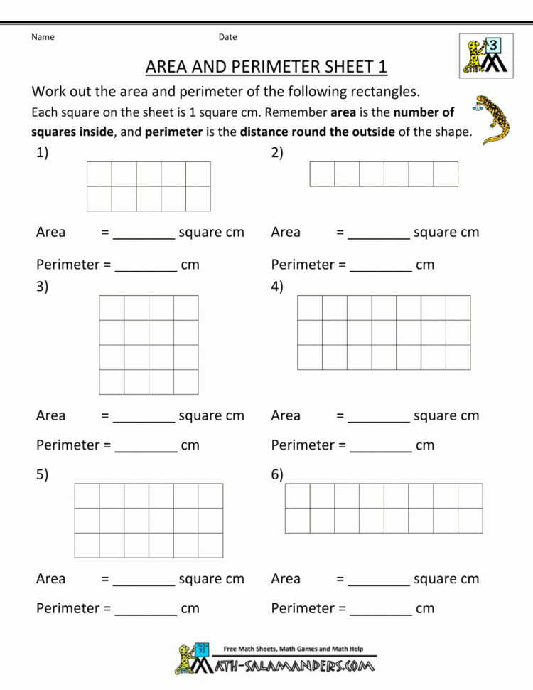 Area Worksheets