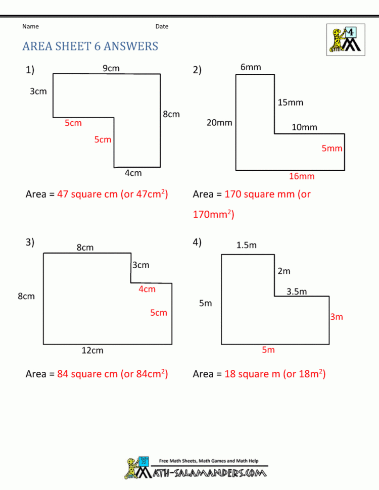 Area Worksheets