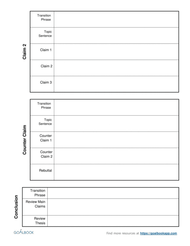 Claim Counterclaim Rebuttal Worksheet