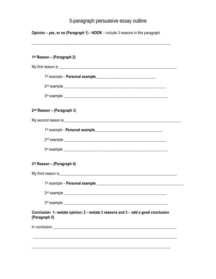 Argumentative Essay Outline Worksheet  Writings And Essays
