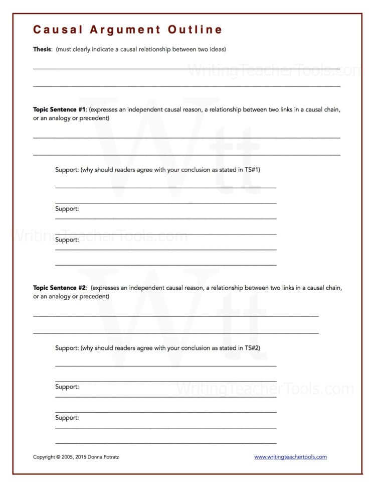 Argumentative Essay Outline Worksheet  Yooob