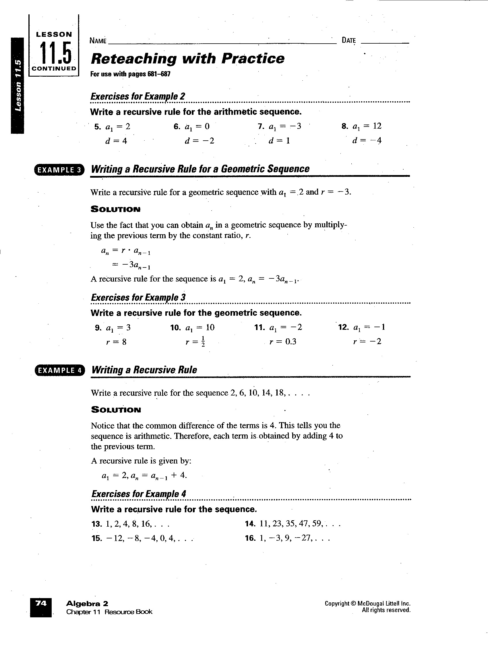Arithmetic Sequence Worksheet Algebra 1 – Printable Year