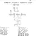 Arithmetic Sequences Crossword Puzzle  Word