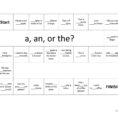 Article A An And The Game Board  English Esl Worksheets