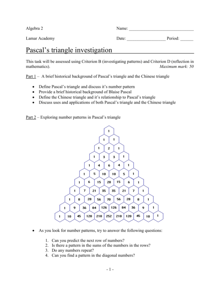 As You Look For Number Patterns Try To Answer The Following