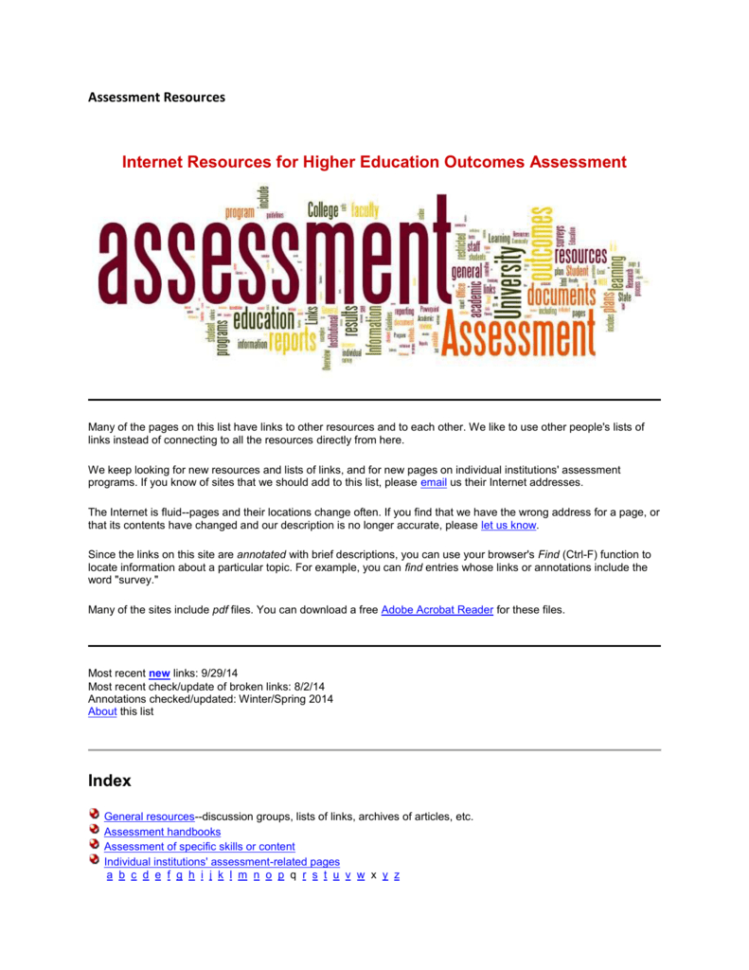 Assessment Resources  Southwestern Christian University