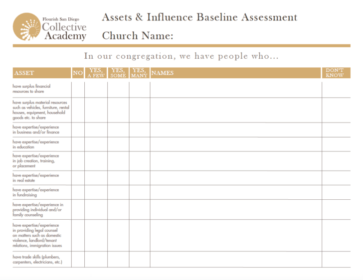 Asset Mapping Worksheet Asset Mapping Worksheet