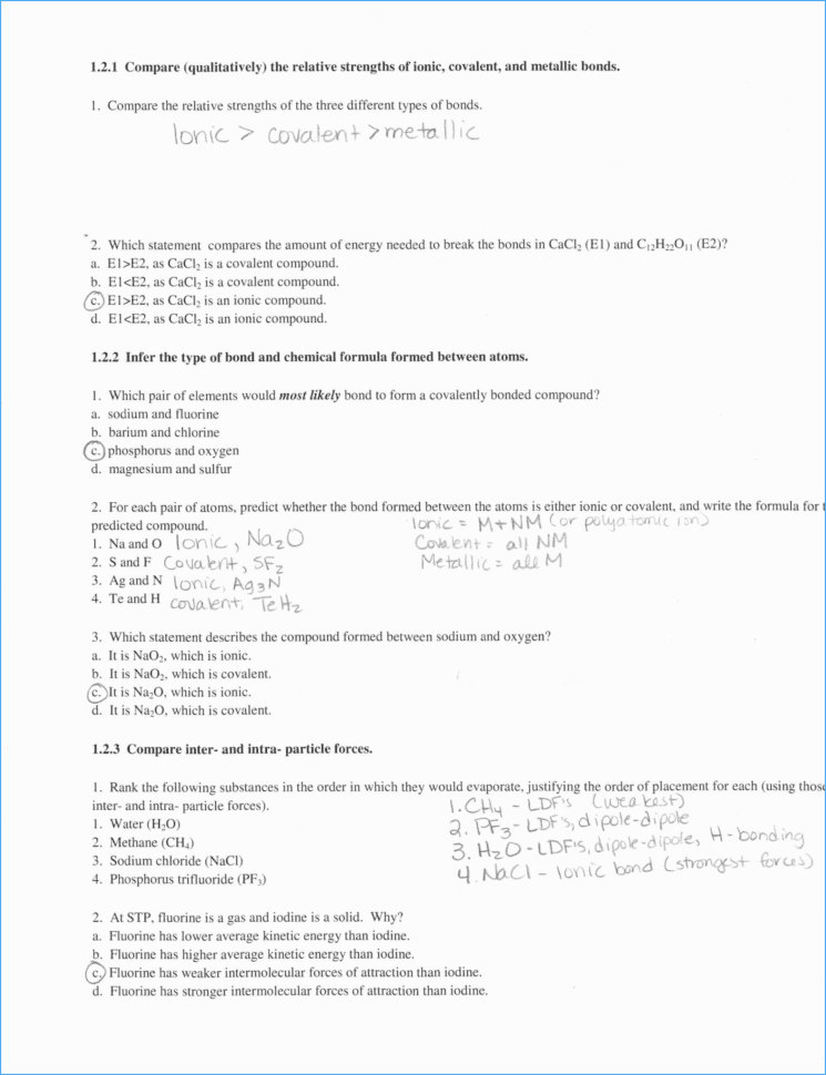 Atoms Bonding And The Periodic Table Lesson Quiz Answers — db-excel.com