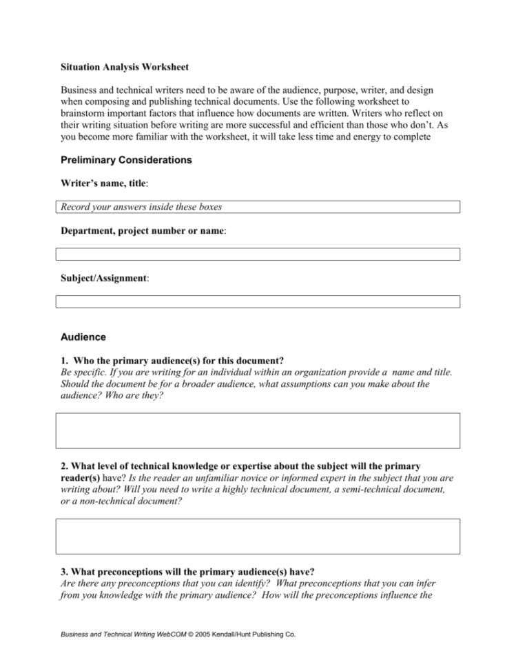 Audience Analysis Worksheet  Unlvtech