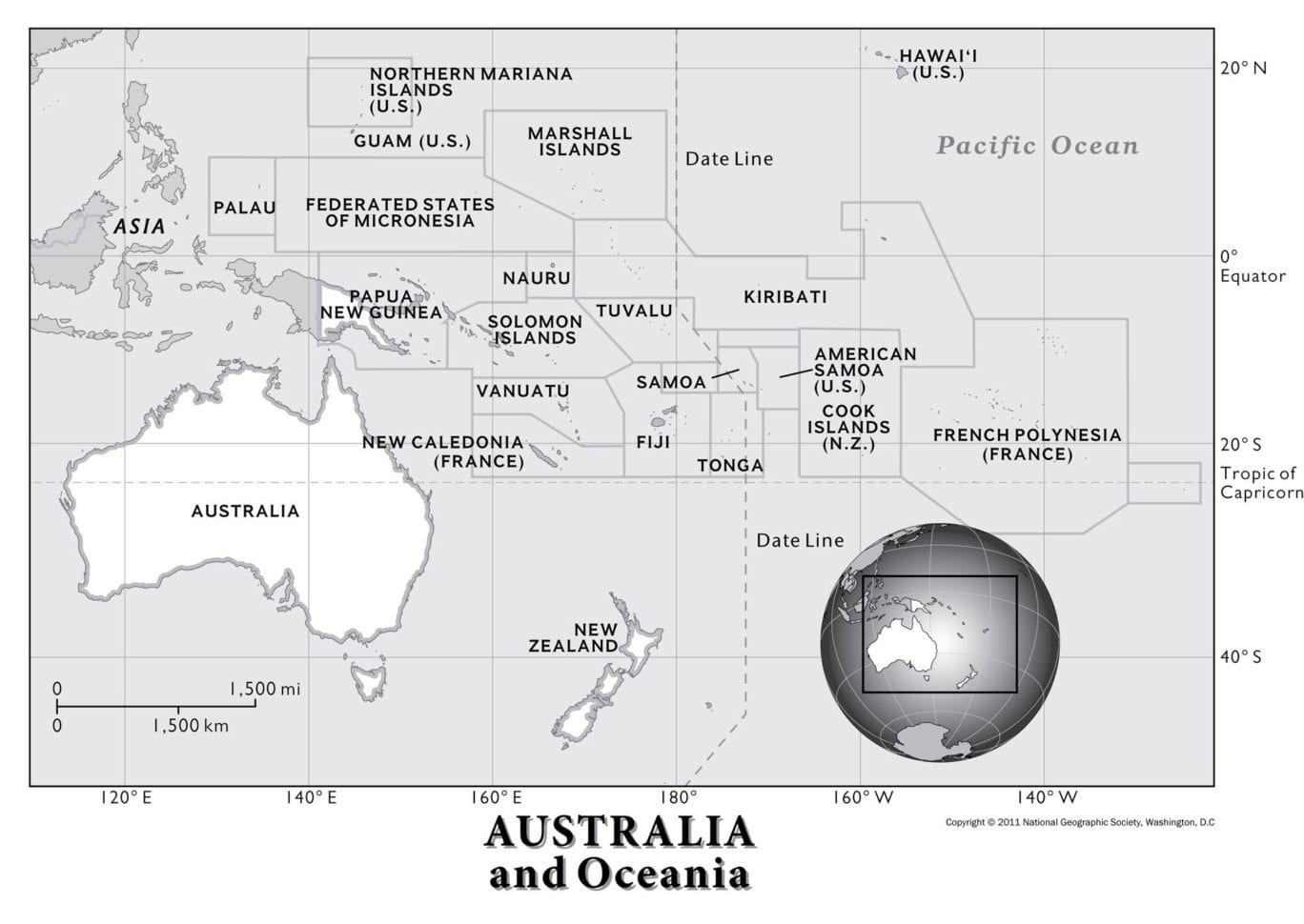 Australia And Oceania Physical Geography  National