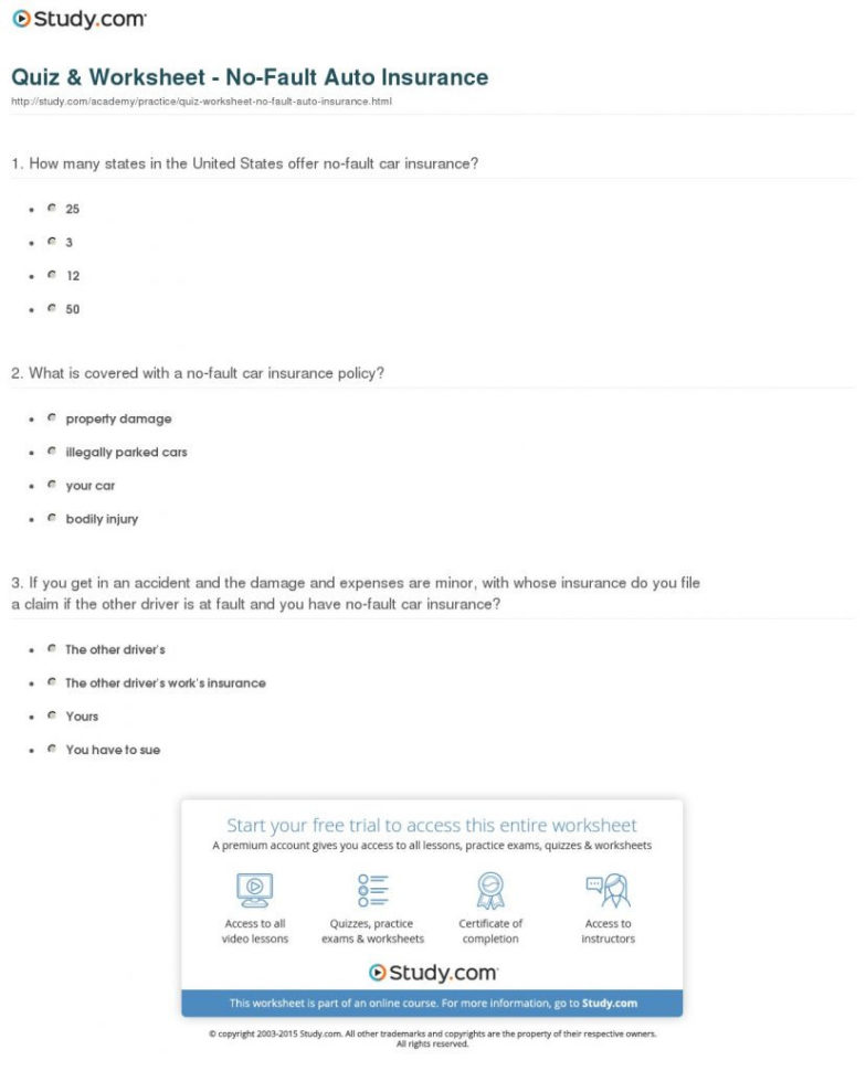 Auto Liability Limits Worksheet Answers