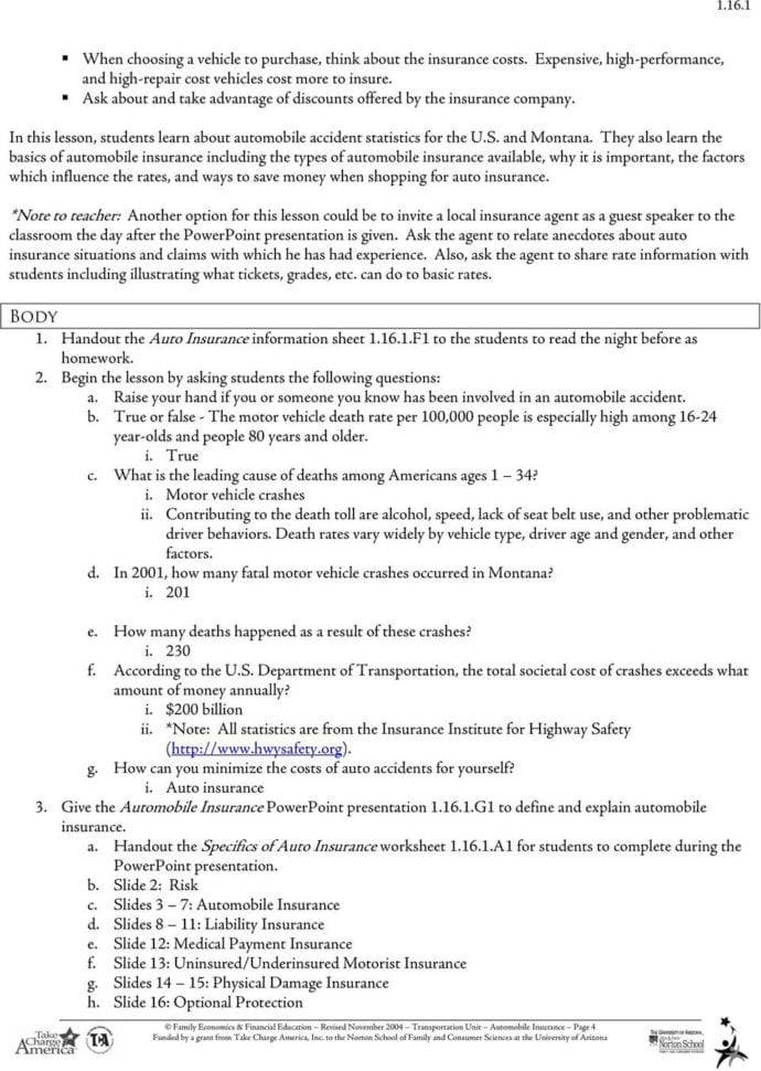 Automobile Insurance Grade Level Pdf