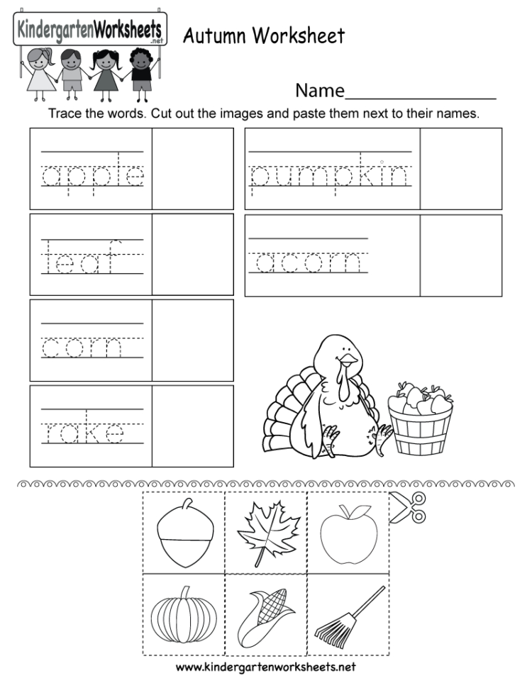 Autumn Worksheet  Free Kindergarten Seasonal Worksheet For Kids