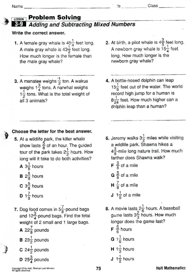 7th Grade Math Integers Worksheets With Answer Key Pdf