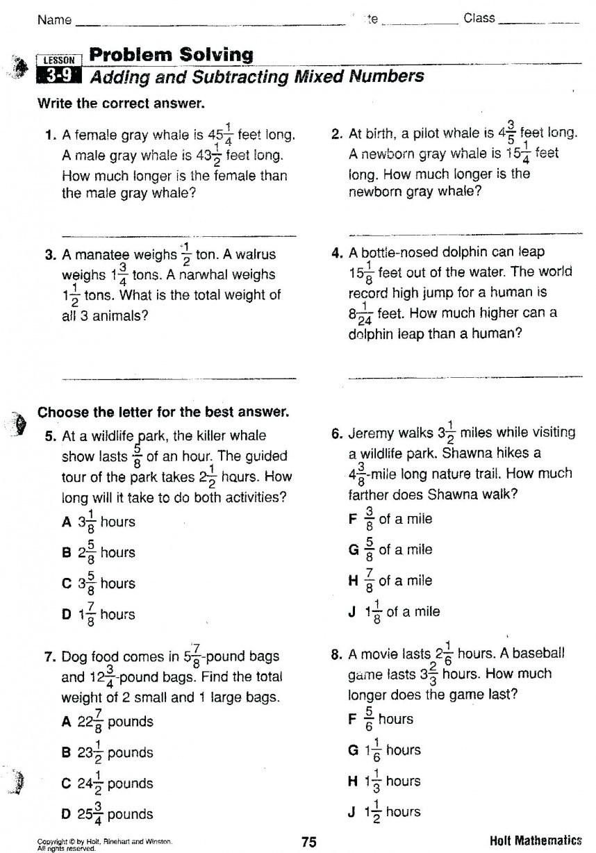 Free Printable 7th Grade Math Word Problems Worksheets