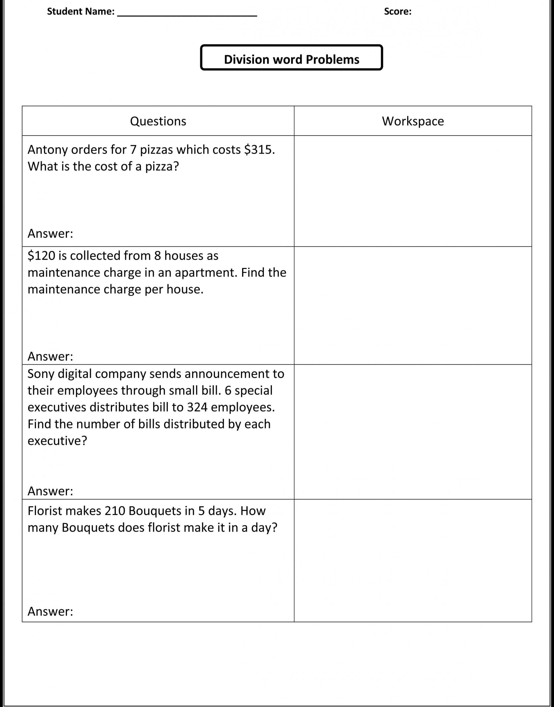 Awesome Printable Ratio Word Problems And Proportion