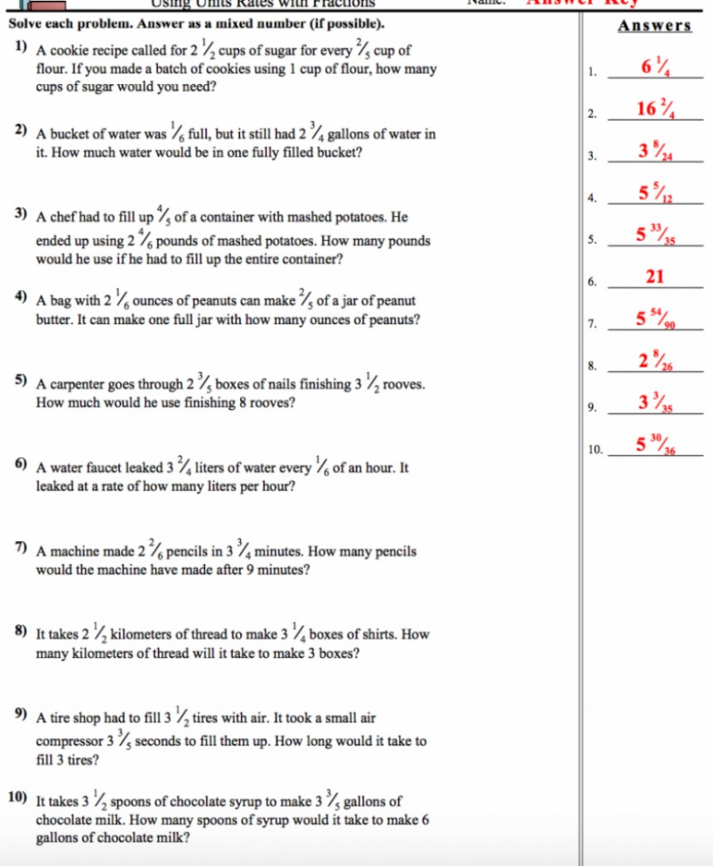 7Th Grade Common Core Math Worksheets With Answer Key Db excel