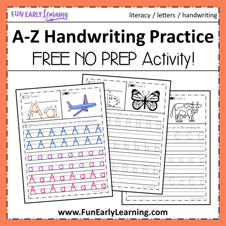 Az Handwriting Practice No Prep Worksheets For Learning Letters — db