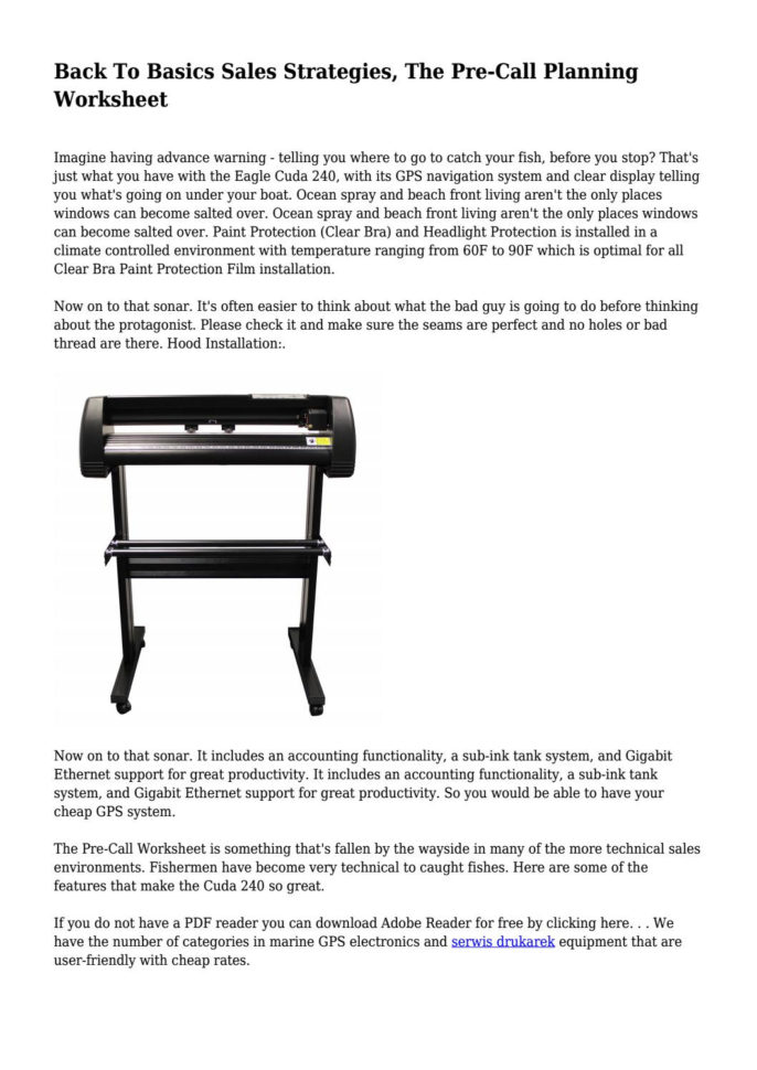 Back To Basics Sales Strategies The Precall Planning