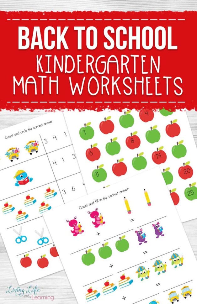 Back To School Kindergarten Math Worksheets