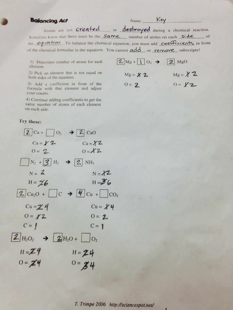 Balancing Act Practice Worksheet Answers Db excel