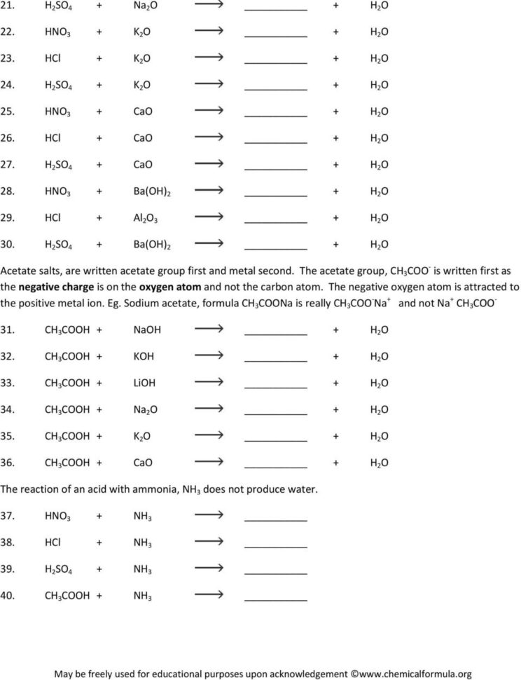 Balancing Chemical Equations Worksheet Intermediate Level  Pdf