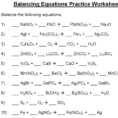 Balancing Equations Worksheet Key Balancing Chemical
