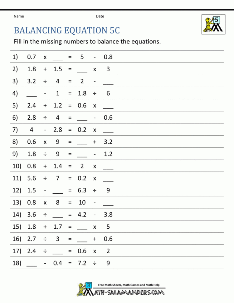 Balancing Math Equations