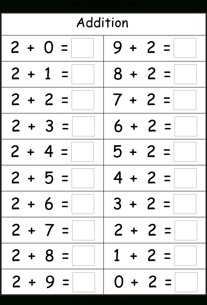 Basic Addition Facts – 8 Worksheets  Free Printable