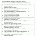 Basic Algebra Worksheets