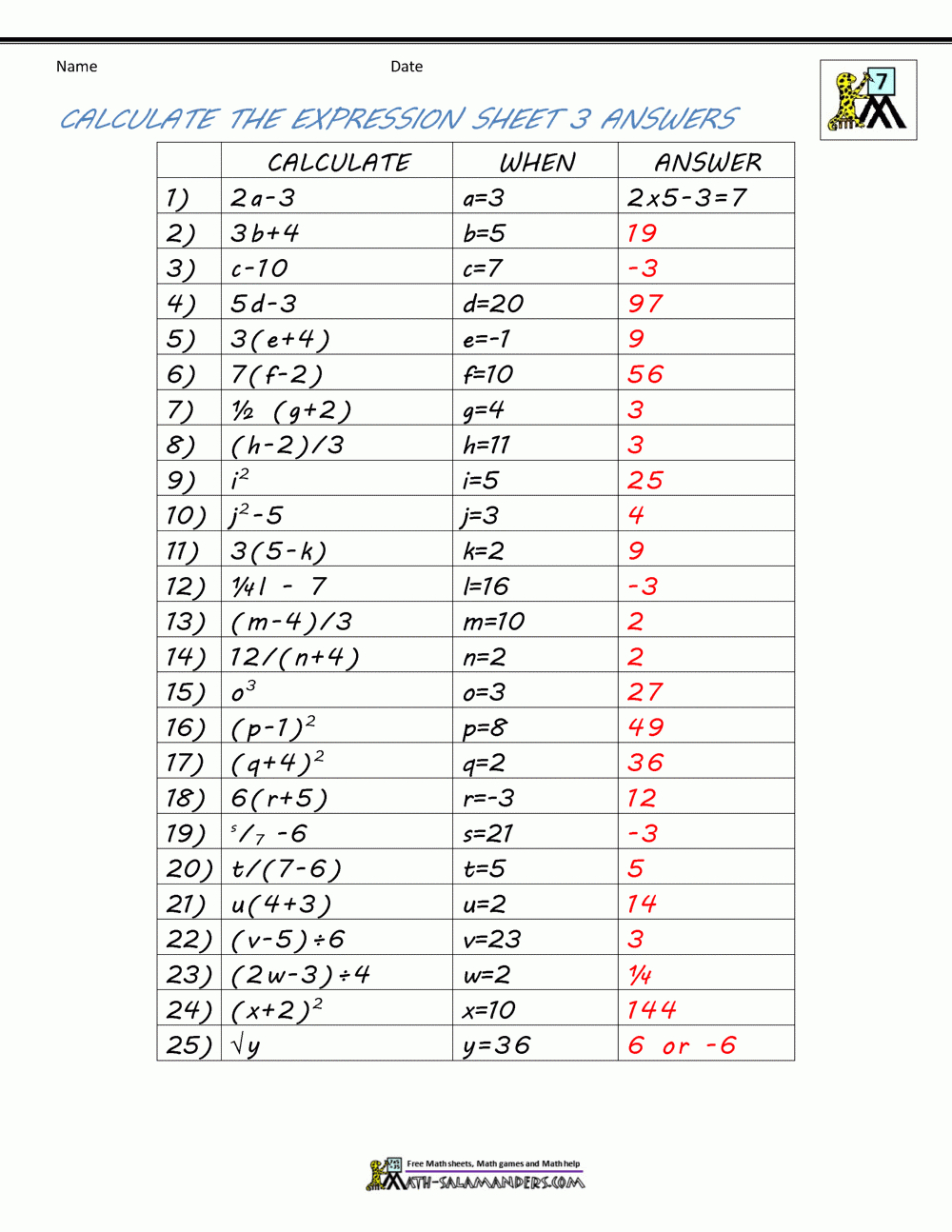 7Th Grade Math Worksheets Pdf Db excel