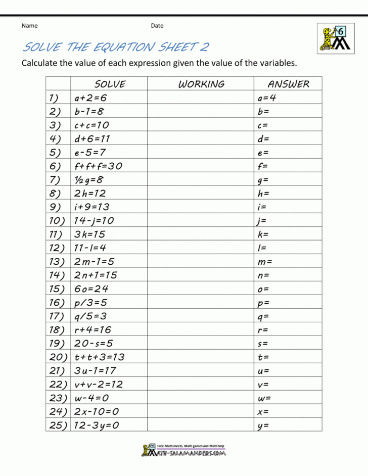 Worksheet Level 2 Writing Linear Equations Answers