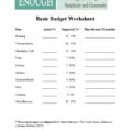 Basic Budget Worksheet  Trinity United Methodist Church