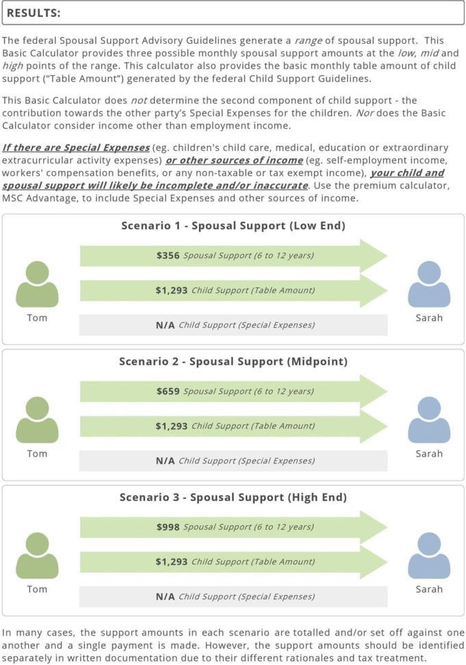Basic Child And Spousal Support Calculation  Pdf