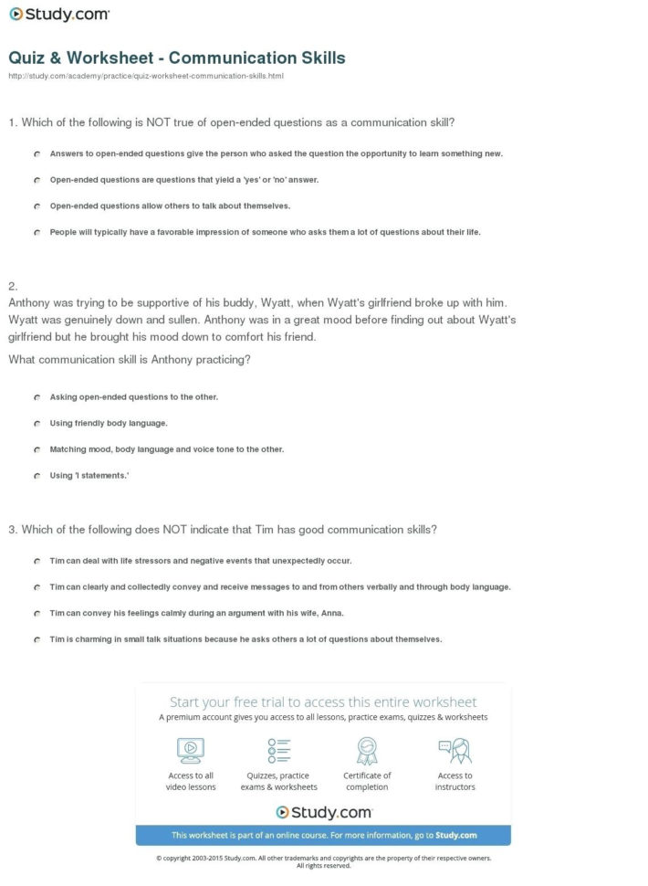 Basic Conversation Skills Worksheets – Elasticprintco
