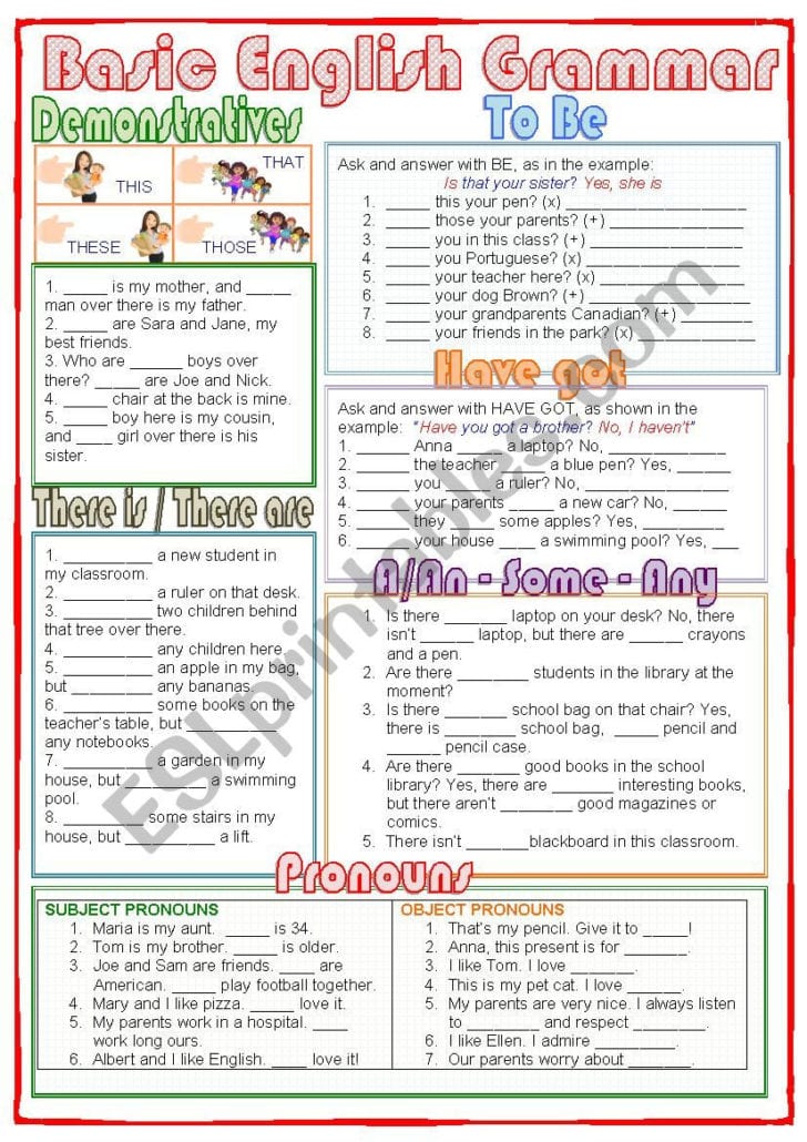 Is And Are Grammar Worksheets