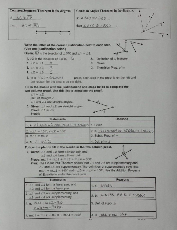 Basic Geometry Definitions Worksheet Answers | db-excel.com