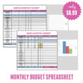 Basic Monthly Budget Form Simple Household Spreadsheet
