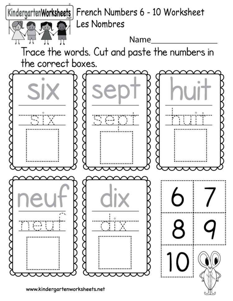 Beginners' French Worksheet  Free Kindergarten Learning Worksheet