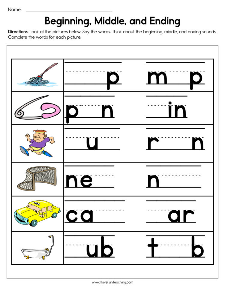 Beginning Middle And Ending Sounds Worksheet  Have Fun